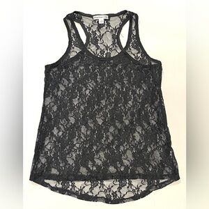 Free Generation Black Sheer Lace Racerback tank, XS (S) 🌸